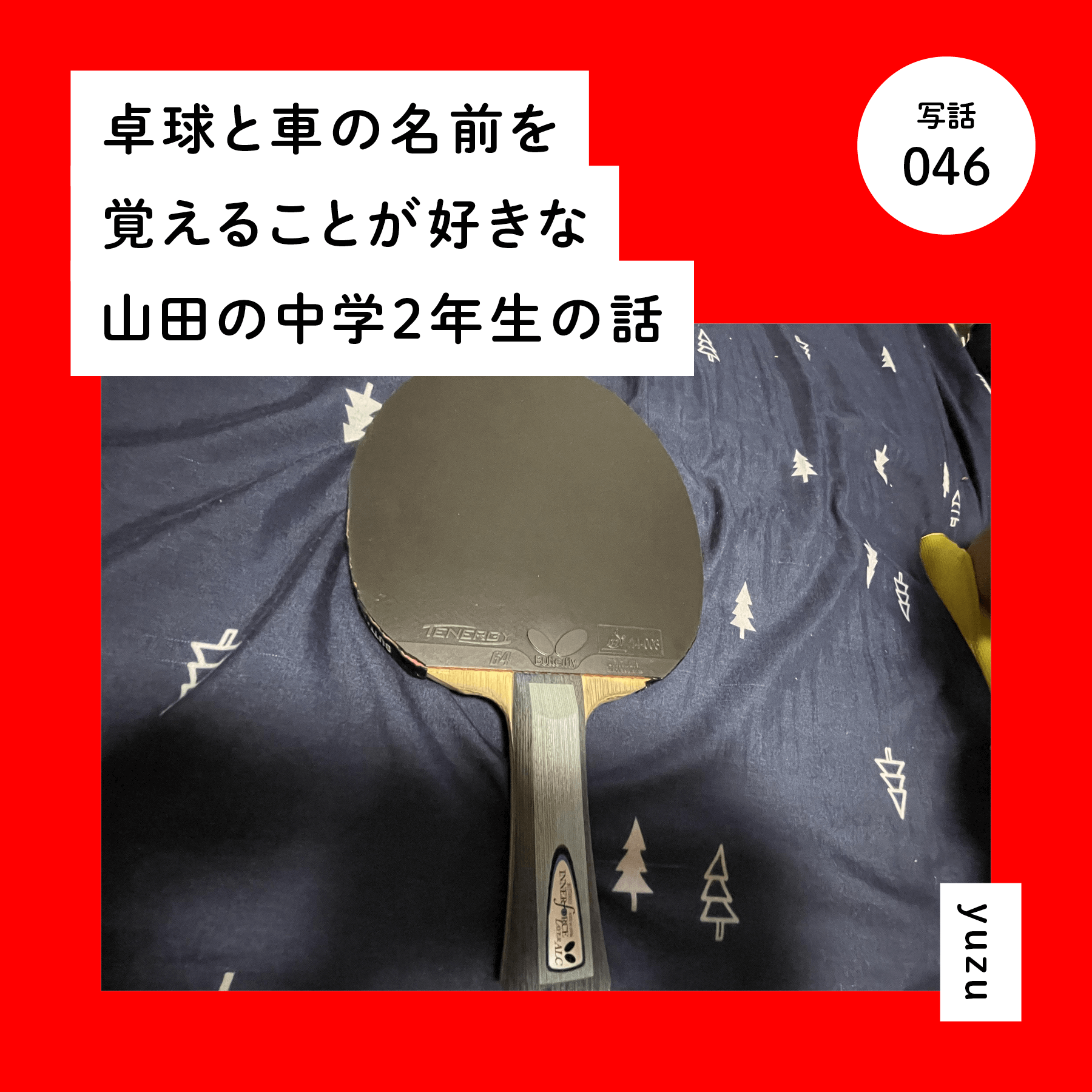 卓球と車の名前を覚えることが好きな山田の中学２年生の話