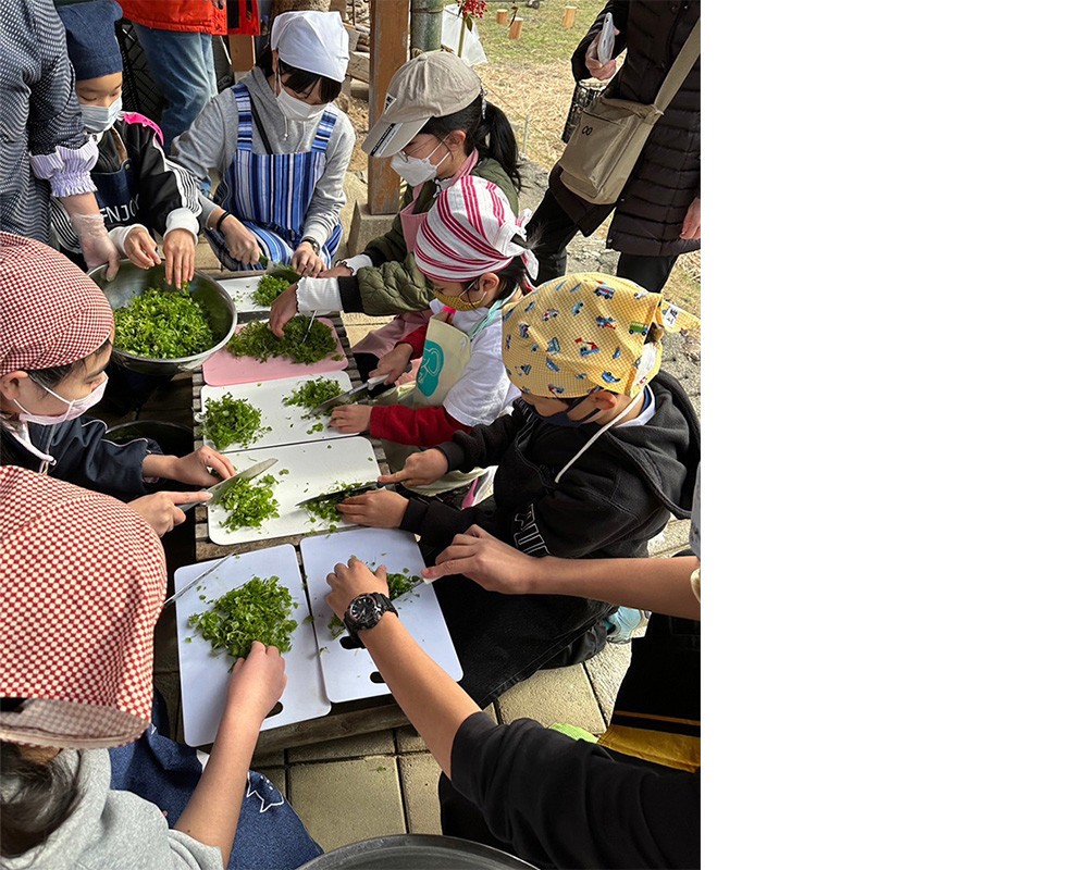 地域の野草を使って七草料理に挑戦