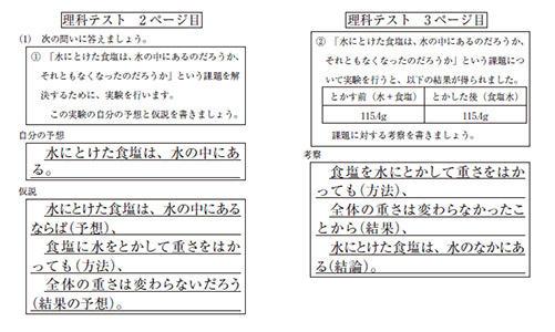 【参照1】作成したテスト問題 ※記述モデル(解答)入り