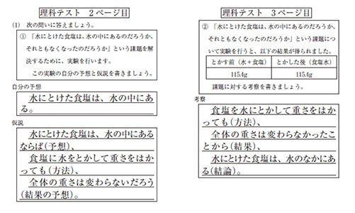 【参照1】作成したテスト問題　※記述モデル（解答）入り